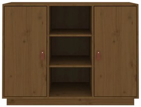 mézbarna tömör fenyőfa tálalószekrény 100 x 40 x 75 cm