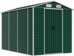 vidaXL zöld horganyzott acél kerti fészer 191 x 300 x 198 cm
