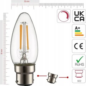 C0662 Tekled Led izzó B22 470lm 4W 6db