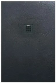 AREZZO design SOLIDSoft zuhanytálca 140x80 cm, ANTRACIT, színazonos lefolyóval (2 doboz)