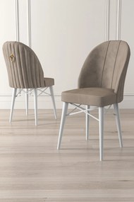 Étkezőszék szett (6 db) Ritim - Cappuccino, Fehér