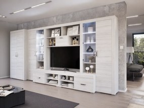 Luxara II. szekrénysor (Hófehér kőris) 2 ajtós ruhás elemmel modern