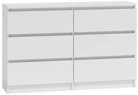 M6 120 2X3 komód, fehér