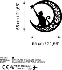 Cat fém fali dekoráció, 55×55 cm – TR891TNL3524