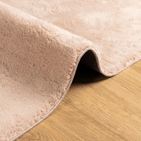 HUARTE púderszínű rövid szálú puha és mosható szőnyeg 100x200cm