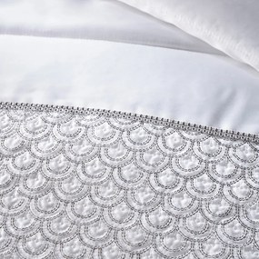 Fehér mikroszatén steppelt ágytakaró 240x260 cm Deco Sequin – Catherine Lansfield