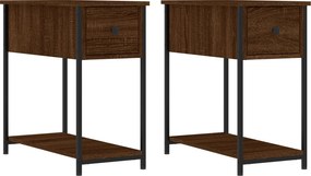 vidaXL 2 db barna tölgyszínű szerelt fa éjjeliszekrény 30x60x60 cm