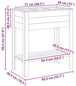 Kert Növényállvány 85x46x94 cm Kezelőtt Fa Fenyő