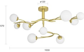 Brilagi - LED Felületre szerelhető csillár MISTEL 9xG9/3W/230V arany/fehér