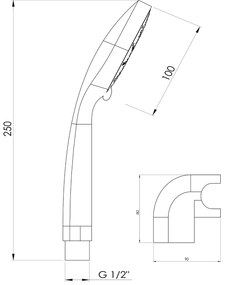 Aqualine, ERICA zuhanygarnitúra, forgatható tartó, króm, 11454