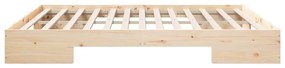 vidaXL Földi ágykeret tárolóval Barna 180 x 200 cm Tömör fenyőfa