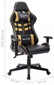 fekete és arany színű műbőr gamer szék