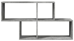 betonszürke szerelt fa fali polc 100 x 20 x 53 cm
