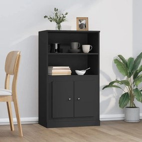 fekete szerelt fa magasszekrény 60x35,5x103,5 cm