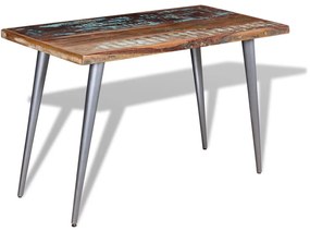 Tömör újrahasznosított fa étkezőasztal 120 x 60 x 76 cm