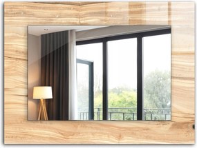 Dekoratív fali tükör nyomott mintás dekor 80x60 cm Fa befőttes üveg textúra