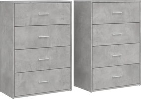 vidaXL 2 db betonszürke szerelt fa tálalószekrény 60 x 31 x 84 cm