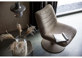 Bézs bársony fotel Bubba – Zuiver