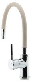 FERRO - Mosogató csap rugalmas karral fényezett króm/bézs