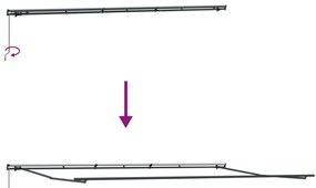 Kézi behúzható napellenző sárga és narancs 600x300 cm