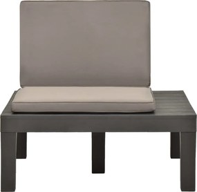 vidaXL antracitszürke műanyag kerti társalgószék párnával