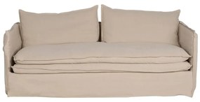 Krémszínű len kanapé 210 cm – Ixia