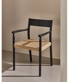 Fekete-natúr színű tölgyfa étkezőszék Yalia – Kave Home