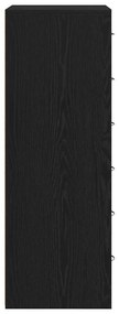 fekete tölgy színű szerelt fa komód 6 fiókkal 50 x 34 x 96 cm