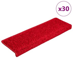 vidaXL 30 db piros lépcsőszőnyeg 65 x 21 x 4 cm