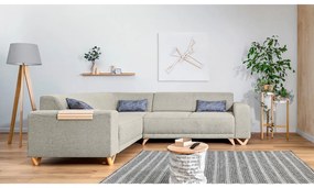 Bézs kinyitható-tárolóhelyes sarokkanapé (bal oldali-L alakú) Classy Sophie – Miuform