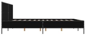 fekete szerelt fa és fém ágykeret 180 x 200 cm