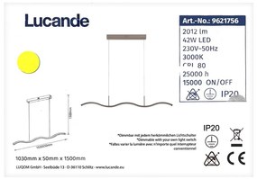 Lucande Lucande - LED Dimmelhető csillár zsinóron BRAMA LED/42W/230V LW0682