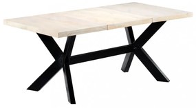 fehér tömör mangófa étkezőasztal 180 x 90 x 75 cm