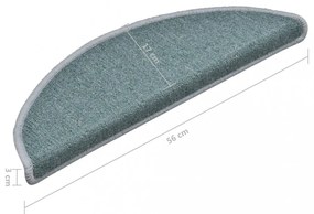 15 db lépcsőszőnyeg 56 x 17 x 3 cm tengerkék félkör alakú