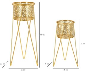 Fém virágtartó állvány szett 2 db-os ø 20 cm (magasság 46 cm) Nat – Mauro Ferretti