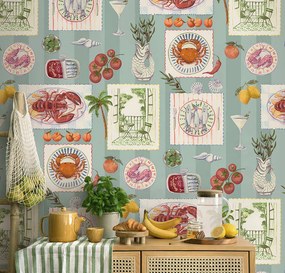 Holden Decor Wanderlust Al Fresco kék mediterrán vlies tapéta – 99559