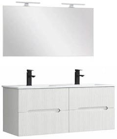 Trent Fürdőszobabútor 120 cm kerámia mosdóval tükörrel 60x120 cm fehér
