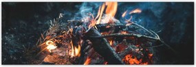 Poszterek 200x66 Tűz az éjszakában az erdőben
