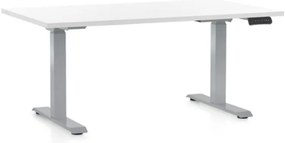 Állítható magasságú asztal OfficeTech D, 120 x 80 cm, szürke alap, fehér