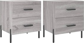 vidaXL 2 db szürke sonoma színű szerelt fa éjjeliszekrény 40x35x47,5cm