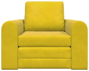 2 az 1-ben Sárga Padló Kanapé Ágy 98x71x83 cm Velúr