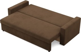 Zeus kanapéágy, szövet anyag, hab töltet, egyenes kartámasz, barna