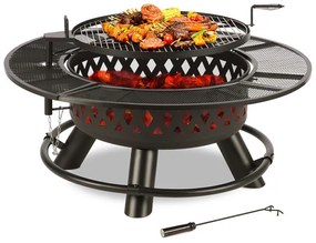 Rosario, 3 az 1-ben tűzrakóhely, Ø 120 cm, 70 cm grill, asztallap, acél