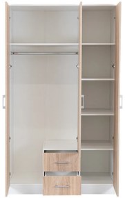 Miami gardróbszekrény 120x205 cm sonoma tölgy-fehér