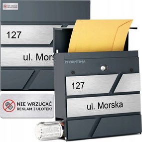 Nagy Levéltartó Doboz Házszámmal Antracit Levéltartó Doboz Házszám