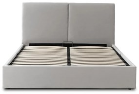 Łóżko 140x200 MARSYLIA Welurowe Kremowe Z Pojemnikiem