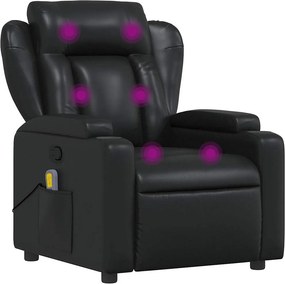 vidaXL fekete műbőr dönthető masszázsfotel