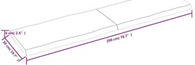 világosbarna kezelt tömör asztallap 200x50x(2-6) cm