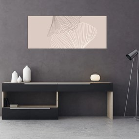 Kép - Bézs színű levelek N⁰2 (120x50 cm)