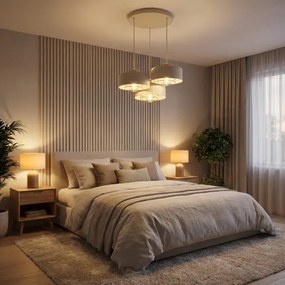 BRILAGI - Függőlámpa kábellel SPRING 3xE27/60W/230V bézs/arany